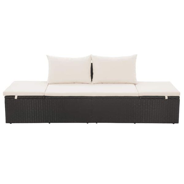 vidaXL Garden Bed Black 195x60 cm Poly Rattan
