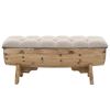 vidaXL Storage Bench 103x51x44 cm Solid Wood and Fabric