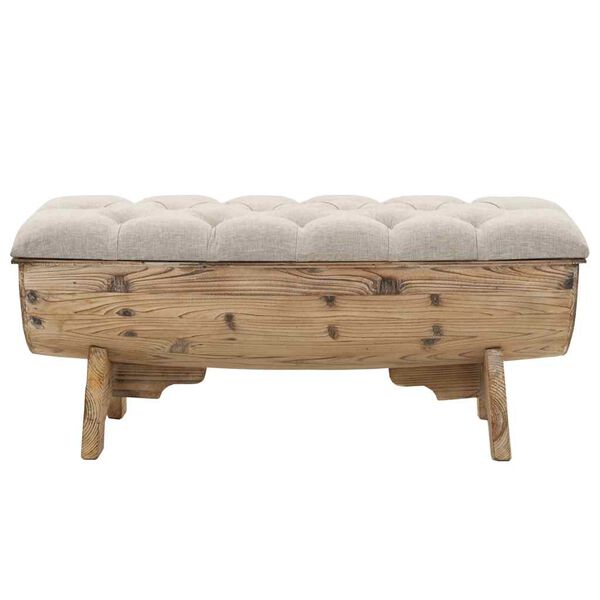 vidaXL Storage Bench 103x51x44 cm Solid Wood and Fabric