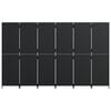 vidaXL Room Divider 6 Panels Black Poly Rattan