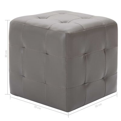vidaXL Bedside Cabinets 2 pcs Grey 30x30x30 cm Faux Leather