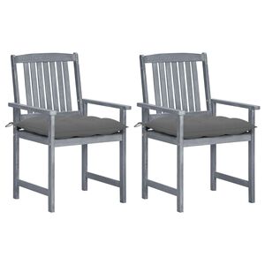 vidaXL Patio Chair | Set of 2 | Grey | Solid acacia wood | Medium | Durable