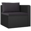 vidaXL 9 Piece Garden Lounge Set with Cushions Poly Rattan Black
