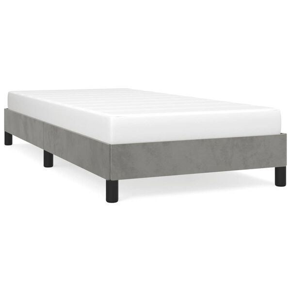 vidaXL Bed Frame without Mattress Light Grey 92x187 cm Single Velvet