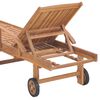 vidaXL Sun Loungers 2 pcs with Cream Cushion Solid Teak Wood