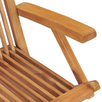 vidaXL Garden Chairs with Blue Cushions 8 pcs Solid Teak Wood
