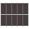 vidaXL 5-Panel Room Divider Brown 250x220 cm Fabric