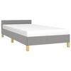vidaXL Bed Frame without Mattress Light Grey 92x187 cm Single Fabric