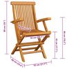 vidaXL Garden Chairs with Cream Cushions 4 pcs Solid Teak Wood