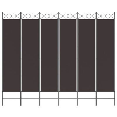 vidaXL 6-Panel Room Divider Brown 240x200 cm Fabric