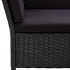 vidaXL 6 Piece Garden Lounge Set with Cushions Poly Rattan Black