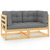 vidaXL Garden 2-Seater Sofa with Cushions Solid Pinewood
