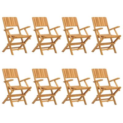 vidaXL Folding Garden Chairs 8 pcs 55x61x90 cm Solid Wood Teak