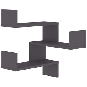 vidaXL Wall Corner Shelf Grey 40x40x50 cm Engineered Wood