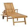 vidaXL Sun Lounger with Table Solid Teak Wood