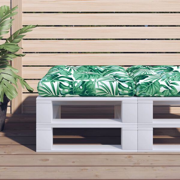 vidaXL Pallet Cushion Leaves 50x50x12 cm Fabric