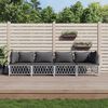 vidaXL 4 Piece Garden Lounge Set with Cushions White Steel