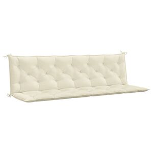 vidaXL Garden Bench Cushion Cream White 200x(50+50)x7cm Oxford Fabric