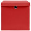 vidaXL Storage Boxes with Lids 10 pcs Red 32x32x32 cm Fabric