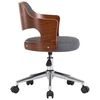 vidaXL Swivel Dining Chair Grey Bent Wood and Fabric