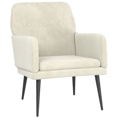 vidaXL Armchair Cream 62x79x79 cm Velvet