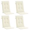 vidaXL Garden Highback Chair Cushions 4 pcs Cream 120x50x2 cm Fabric