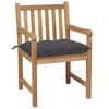 vidaXL Garden Chairs 6 pcs with Anthracite Cushions Solid Teak Wood