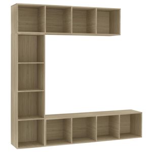 vidaXL Book Cabinet | Set of 3 | Sonoma Oak | Engineered wood | Large