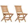 vidaXL Folding Garden Chairs 2 pcs 47x63x90 cm Solid Wood Teak