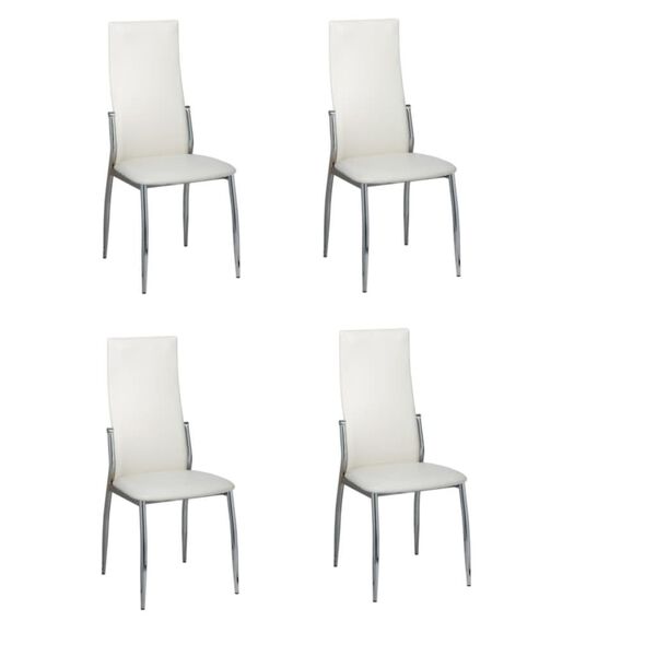 vidaXL Dining Chairs 4 pcs White Faux Leather