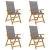 vidaXL Garden Reclining Chairs 4 pcs with Cushions Solid Acacia Wood