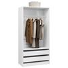 vidaXL Wardrobe High Gloss White 100x50x200 cm Engineered Wood