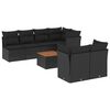 vidaXL 8 Piece Garden Sofa Set with Cushions Black Poly Rattan