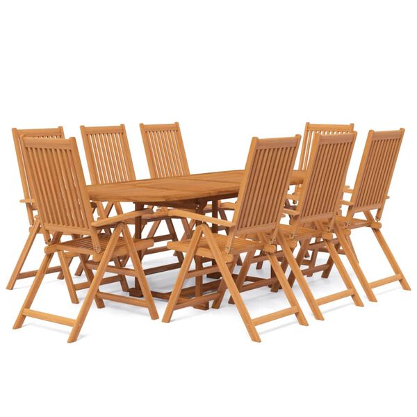 vidaXL 9 Piece Garden Dining Set Solid Wood Acacia 160-240 cm