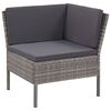 vidaXL 6 Piece Garden Lounge Set with Cushions Poly Rattan Grey