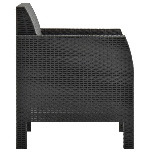vidaXL Garden Chair with Cushion Anthracite 63x65x76 cm PP Rattan