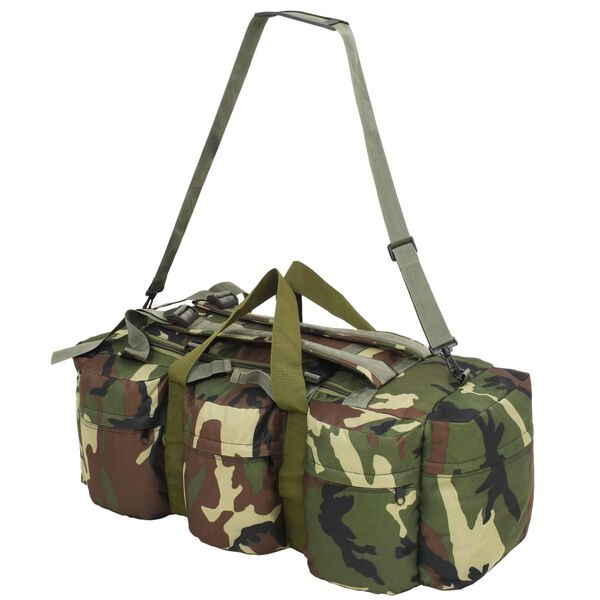 vidaXL 3-in-1 Army-Style Duffel Bag 45 L Camouflage