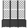 vidaXL Garden Planter with Trellis Black 120x40x136 cm PP