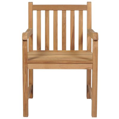 vidaXL Garden Chairs 6 pcs with Blue Cushions Solid Teak Wood