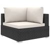 vidaXL 5 Piece Garden Lounge Set with Cushions Poly Rattan Black