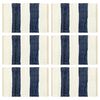 vidaXL Placemats 6 pcs Chindi Stripe Blue and White 30x45 cm