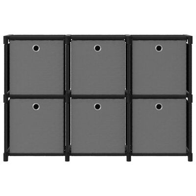 vidaXL 6-Cube Display Shelf with Boxes Black 103x30x72.5 cm Fabric