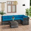 vidaXL 6 Piece Garden Pallet Lounge Set with Cushions Solid Pinewood