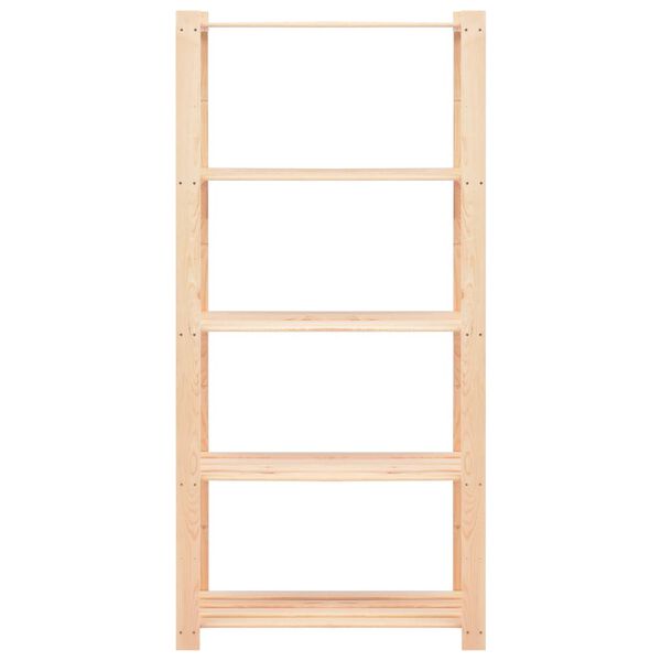 vidaXL 5-Tier Storage Rack 80x38x170 cm Solid Pinewood 250 kg