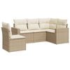 vidaXL 5 Piece Garden Sofa Set with Cushions Beige Poly Rattan