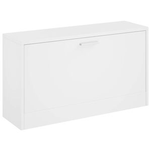 vidaXL Shoe Bench High Gloss White 80x24x45 cm Engineered Wood