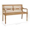 vidaXL Batavia Bench with Cream White Cushion 120 cm Solid Teak Wood