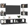 vidaXL 6 Piece TV Cabinet Set Black Engineered Wood