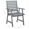 vidaXL Outdoor Dining Chairs with Cushions 2 pcs Solid Acacia Wood