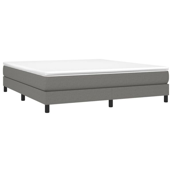 vidaXL Box Spring Bed Frame Dark Grey 180x200 cm Super King Fabric